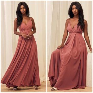 Lulu's All About Love Rusty Rose Maxi Dress Size S